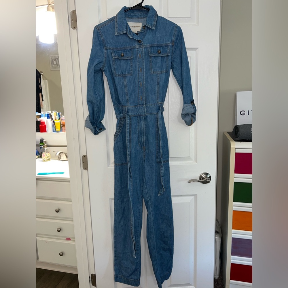 Denim Long Sleeve Jumpsuit